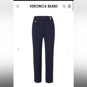 NWT Veronica Beard Renzo Pants Navy Gold 0